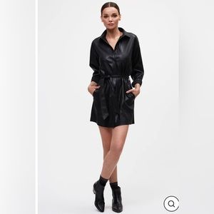N:PHILANTHROPY RAY BLACK VEGAN LEATHER DRESS